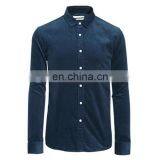 T-MSS544 Men Long Sleeve Navy Blue 100% Cotton Corduroy Dress Shirt thumbnail-5
