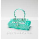 latest cyan-blue marbling acrylic characteristics fashion handbag ladies