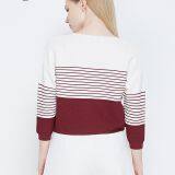 Long Sleeve Striped Round Neck Casual Sweater Shirt