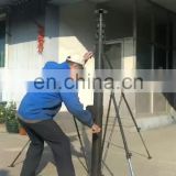 6m steel tripod manual telescopic mast for CCTV camera