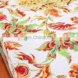 European Holiday Christmas Poinsettia Floral Design Printed Oblong Rectangle Tablecloth thumbnail-5