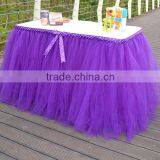 Slumber Party Tutu Tulle Table Skirt Cover Purple SD103