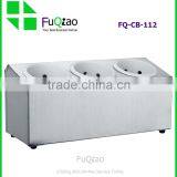 3 Compartments Single Line Plastic Stainless Steel Cutlery Holder for Hotel thumbnail-1