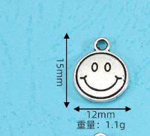 Good Price Zinc Alloy Metal Making Accessories Metal Smiling Face 13x16mm Charm Pendant Jewelry