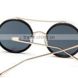 UV 400 Women Ladies Female Fashionable Reflective Black Full Metal Frame Round Lens Sunglasses thumbnail-2