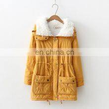 Wholesale Custom Brand Women's Winter Outerwear Cotton-padded Medium-long Jacket Camperas Ladies Women Thick Winter Coat thumbnail-2