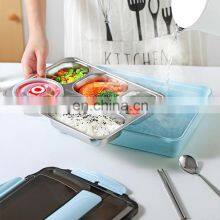 Portable Stainless Steel Double 5 Compartment Customised Air Tight Food Office Cordless Lunch Box thumbnail-2