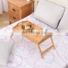 Bamboo Home Wooden Serving Bed Tray Breakfast Dinner Desk Kitchen Serving Table Tray With Foldable Legs thumbnail-5