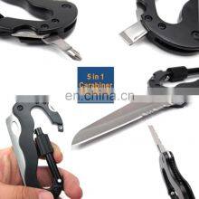 5 in 1 Multi Carabiner Hanging Buckle Tool EDC Gear Multifunctional Folding Knife Outdoor Camping Hiking Mountain Climbing Tool thumbnail-2