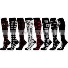 Novelty 20-30 Mmhg Skeleton Bats Women Men Stocking Pumpkin Alien ET Mummy Pattern Jacquard Spooky Halloween Compression Socks thumbnail-1