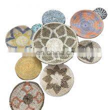 Best Selling Bamboo Rattan Seagrass Straw Plate Wall Hanging
