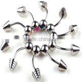 Hot Sale Cheap Lovely Anti-allergy 316L Stianless Steel Colorful Diamond Curve Nose Rings Body Piercing thumbnail-2