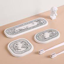 Highly Absorbent Quick Drying Floral Printing Diatomite Stone Bath Mat Set thumbnail-2