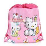 Environmental Cartoon Non-woven Bags Drawstring Backpack thumbnail-3