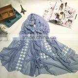 Charm Beautiful Embroidery Flower Joint Hollow Out Pattern Fashion Ladies Scarfs Quality Choice thumbnail-2
