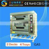Professional Commercial Kitchen Equipment 2 Decks 4 Trays Best Oven Gas for Baking Bread thumbnail-1