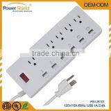 USA/United States / America USB extension socket outlet with Surge Protector 120V 16A