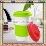 BPA Free ceramic travel coffee mug silicon lid
