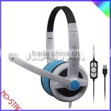 High end USB Plug with In Line Remote Control Multi-Functional Studio Stereo Headsets Headphones