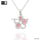 high quality silver flower design zircon flower pendant