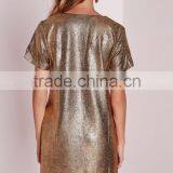 Cheap Petite Glitter v Neck Dresses Gold With Factory Prices thumbnail-5