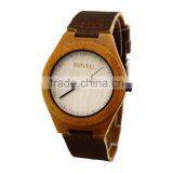 Hot Sale Imported 763 Movement Wristwatches Genuine Leather Bamboo Wood Dress Quartz Watches for Men and Women Anniversary Gifts thumbnail-2