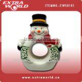 Christmas Ceramic Napkin Ring With Snowman Design