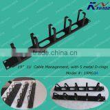 19" 2U Metal Cable Management With 5 Metal Rings thumbnail-3