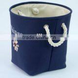 YIWU RODA Cotton Embroidery Bin Canvas Toys Receive Basket Sundry Receive Storage Basket Bathroom Laundry Basket thumbnail-4