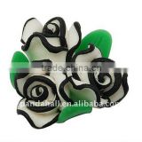 Handmad Polymer Clay Beads, Flower, Multicolor, about 23x14mm, hole: 2mm(RESI-Q004-5)