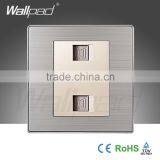 2015 China Hot Sale Wholesaler Wallpad Luxury Wall Light Switch Panel Telephone Double TEL Socket thumbnail-2