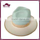 Women Straw Hat for Sale Panama Fashion Wide Brim Straw Hat Two Tone Color Panama Hat thumbnail-4