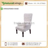 Polished White Colour Base Upholstered Chair for Sale at Considerable Price