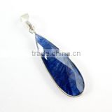 Sterling Silver dyed Sapphire Gemstone Pendant