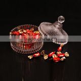 clear crystal glass candy bowl with lid