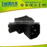 IEC 320 C14 Male to IEC C7 Female Right Angle Power Connector thumbnail-1