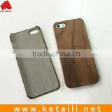 For wood iphone 5 case, plastic case with walnut wood plate insert