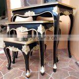 Queen Anne Living Room Furniture - Black Gold Furniture Indonesia - Black Panted With Gold Trimming thumbnail-1