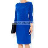 Royal Blue Formal Ladies Dress/half Sleeve Midi Length Latest Dress thumbnail-2