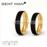 Pure Gold 925 Silver Black Carbon Fiber Inlay Jewelry Rings Stainless Steel Masonic Rings thumbnail-1
