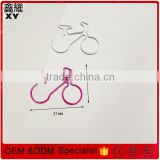 Small cute bike shape paper clip type shaped metal clip as promotional gift
