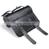 Motorcycle Scooters Black Leather Tool Roll Pouch Saddle Bag Storage For Harley thumbnail-5
