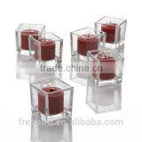 Cube Clear Glass Votive Candle Holder thumbnail-4