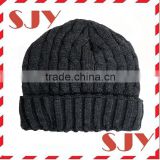 Super Soft & Warm Velour Lined Men's Wool Blend Knit Beanie Hat