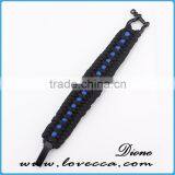 Black Survival Metal Alloy Buckle Paracord Bracelet With Logo thumbnail-4