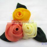 Satin Ribbon Red Ribbon Rose Flowers for Headbands Satin Ribbon Handmade Flowers Make Satin Ribbon Flowers thumbnail-1