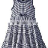 China kids Clothing Factory manufacturer 2016 Summer dresses Girls Stripe tiered dresses