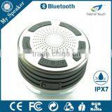 My speaker F013 white with grey shower radio,waterproof floating speaker,LED bluetooth speaker