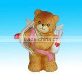 Hand Painted Cute Bear Heart Cupid Bear Ceramic Valentines Decoration thumbnail-1