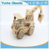 Wood 3D Vehicle Puzzles Rooter Truck 3D Woodcraft Kit Assemble Paint DIY 3D Puzzle Toys for Kids Adults the Best Birthday Gift thumbnail-4
